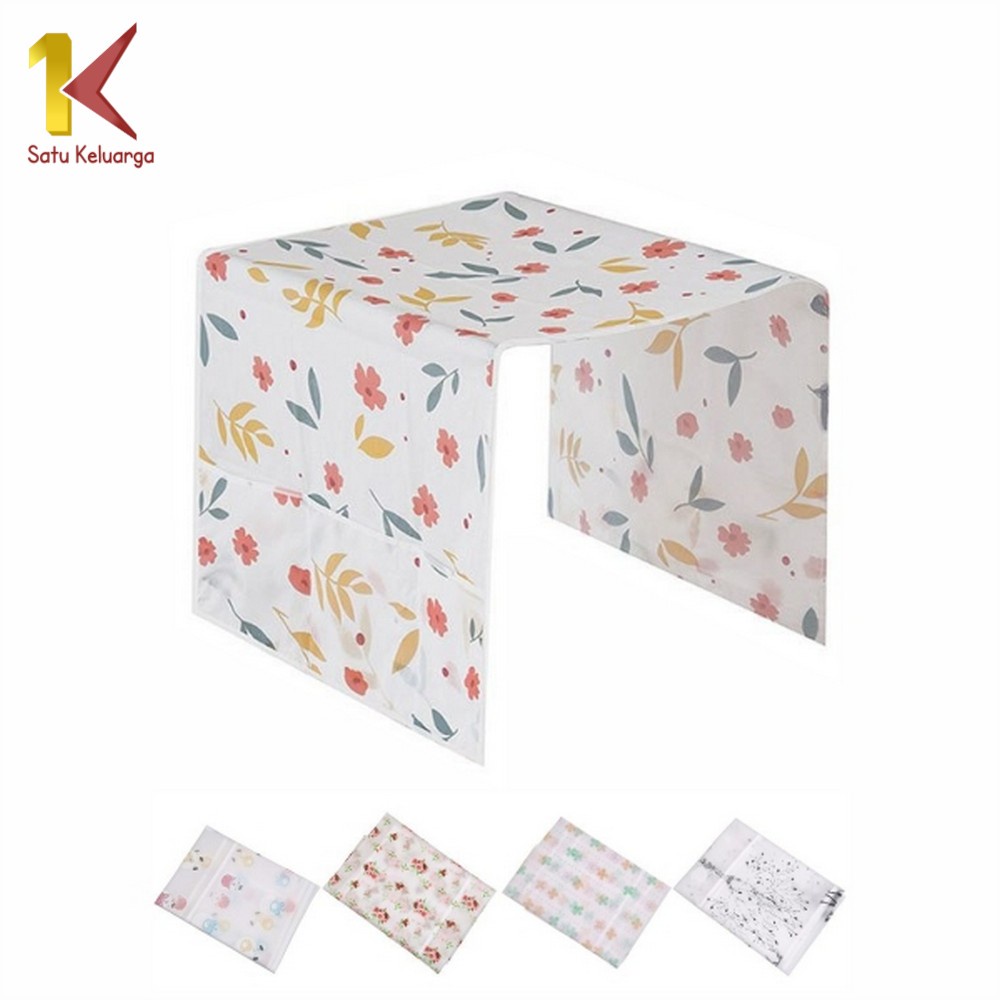 Satu Keluarga Taplak Kulkas C116 Cover Penutup Kulkas Anti Air Sarung Alas Dgn Tempat Penyimpanan