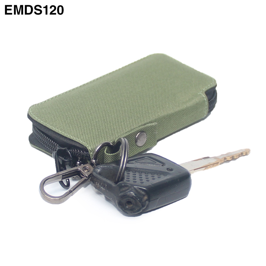 EMDS120 Gantungan Kunci Remote motor mobil keyless Dompet STNK -  HIJAU ARMY