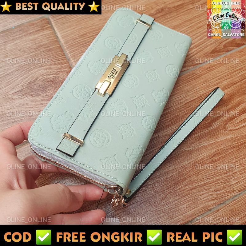 dompet bea gs panjang long wallet zipper zippy embossed wristlet with handle handphone phone wallet