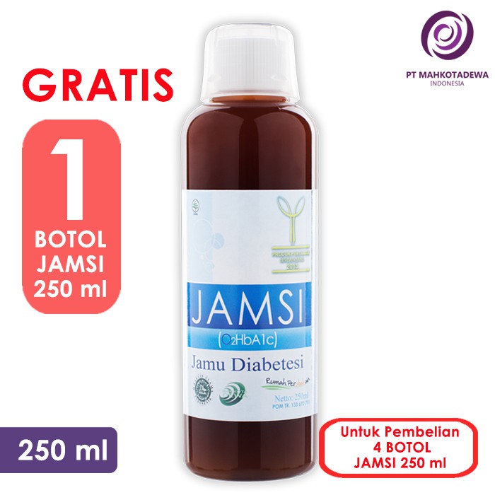 

Paket Hemat 5 Jamsi 250ml - Herbal Jamu Obat Kencing Manis Diabetes Gula Darah