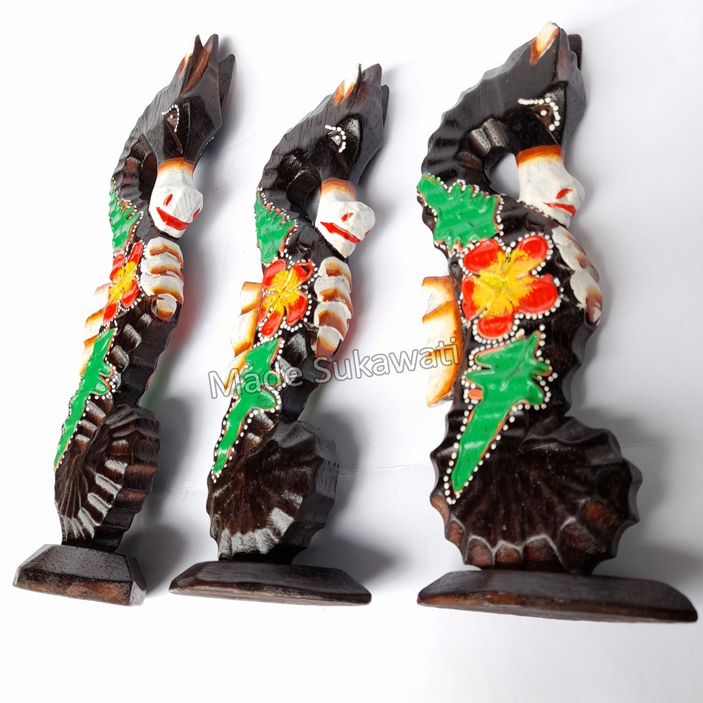 Kerajinan Patung Kuda Laut isi 3pcs kayu ukir pajangan hiasan dekorasi