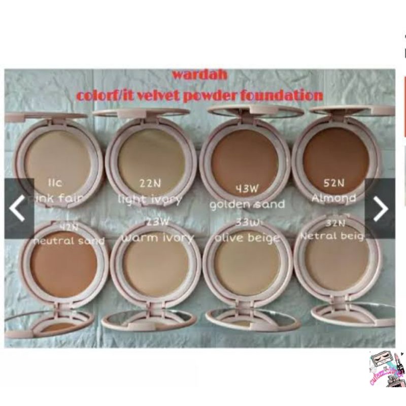 ☃️Cutezz_Ching1☃️Wardah Colorfit Velvet Powder Foundation SPF 20 PA+++ 11g