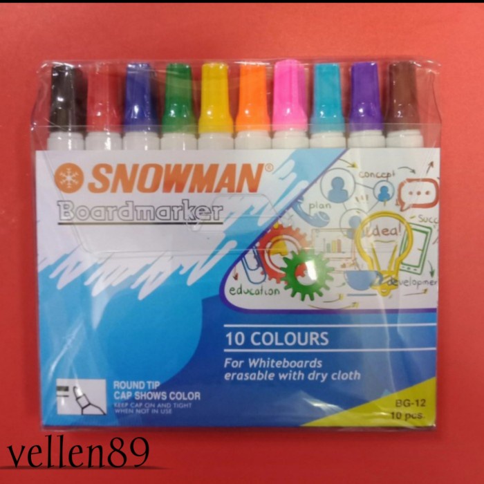 

Murah Spidol Whiteboard @10 Warna Merk Snowman Murah