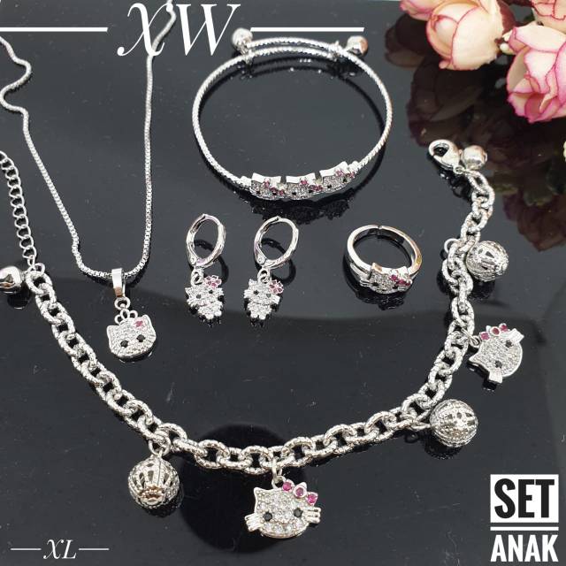 Perhiasan set anak silver xw048