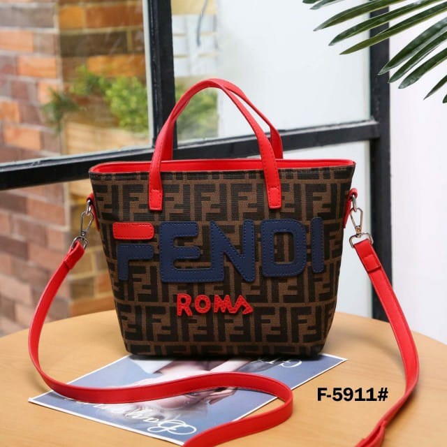 FENDI FF Canvas Tote Bag F-5911 VAL PROMO SALE TAS FASHION BATAM IMPORT MURAH BEST SELLER  TERLARIS