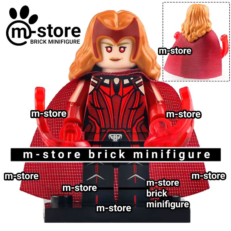 brick scarlet witch mini figure