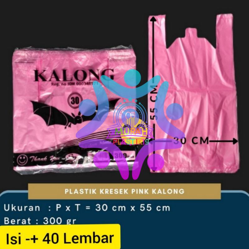 Kantong Plastik Kresek Royal Kalong PINK HD PE Tebal Ukuran 30