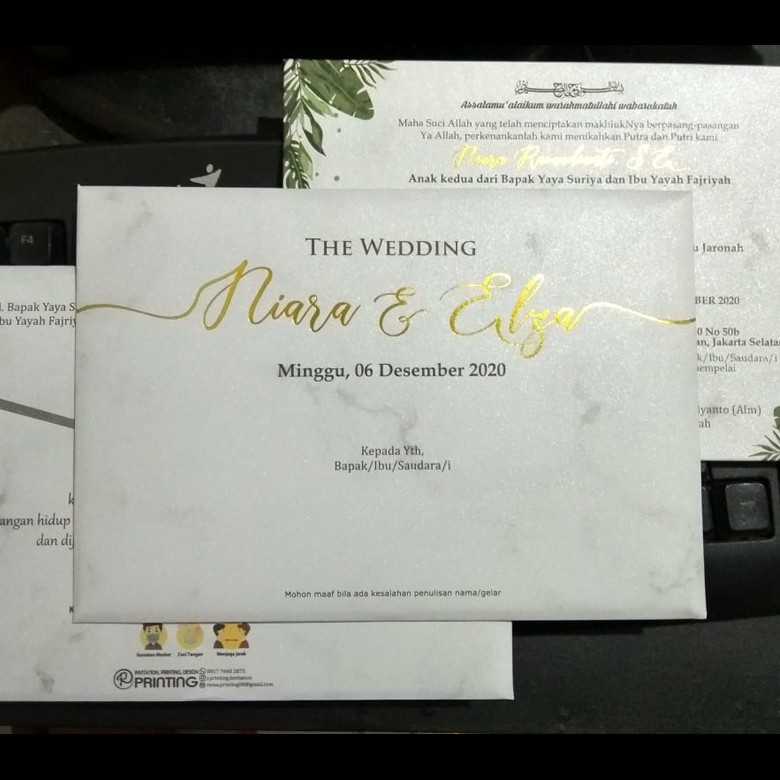 Undangan Pernikahan Hardcover Marmer design (sample)