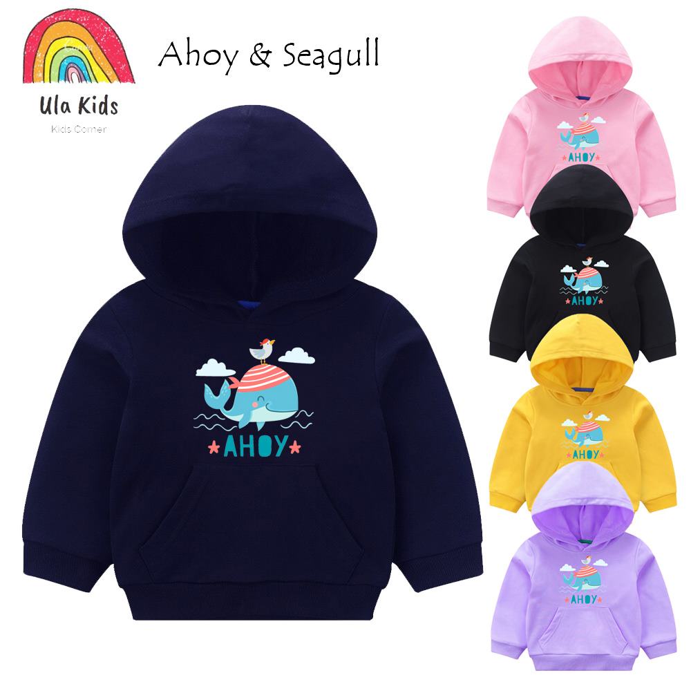 Sweater Anak Hoodie Anak Jaket Anak Unisex Ahoy The Whale Usia (1-6 thn)