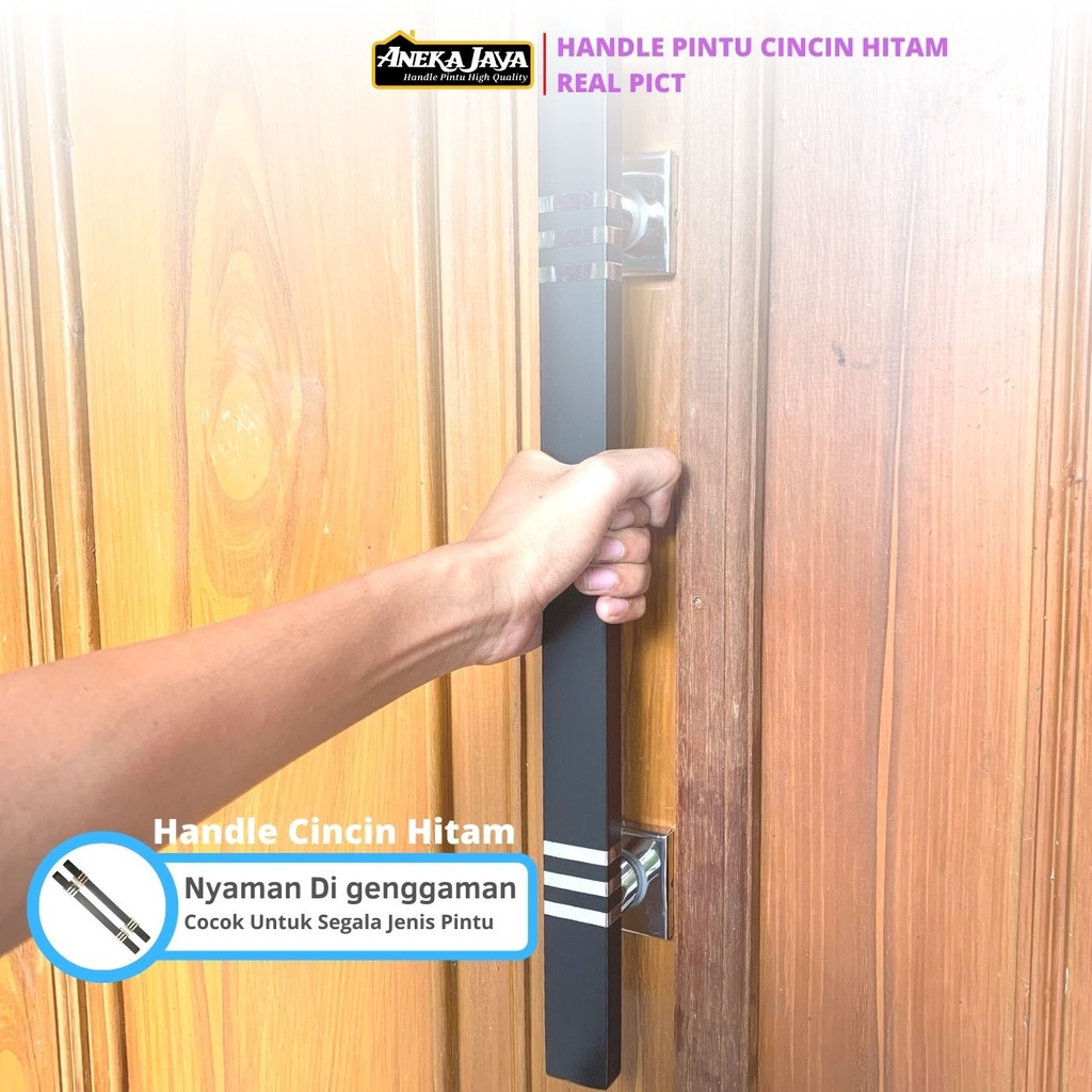 Handle Gagang Pintu Rumah Stainlees Panjang 33 cm 45 60 Tarikan Pegangan Warna Coklat Natural Hitam Putih