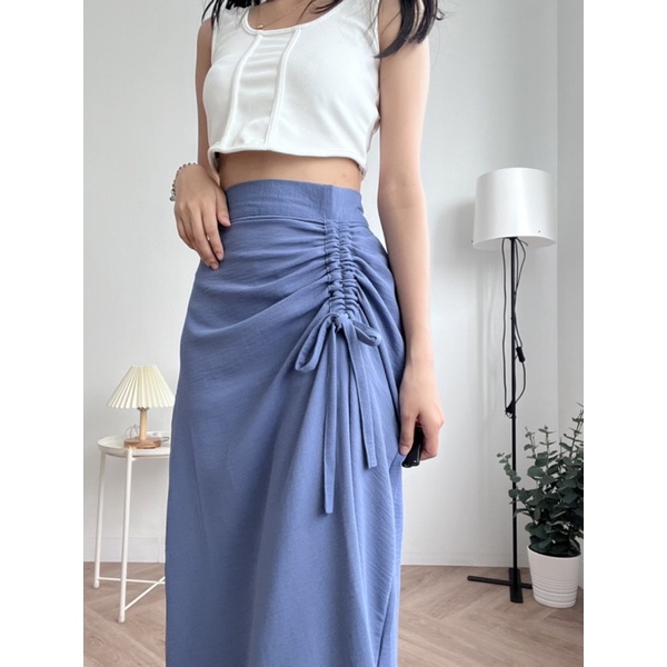 ASOKA Kalla Skirt 1105 - Rok Serut - Midi Maxi Skirt - Rok Serut Casual Korean Look