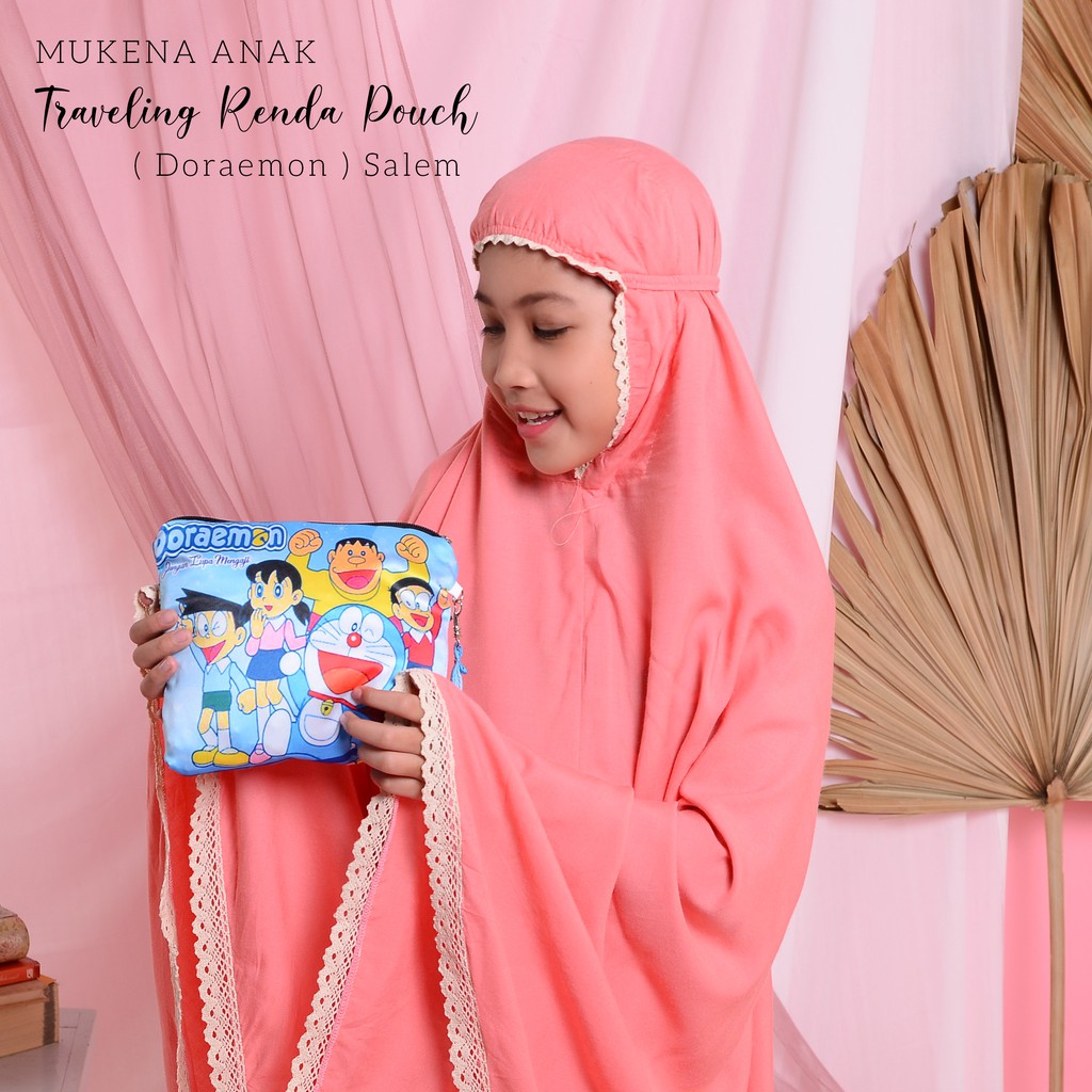 MUKENA BALI TASIK - MUKENA ANAK KATUN RAYON RENDA TRAVELING POUCH