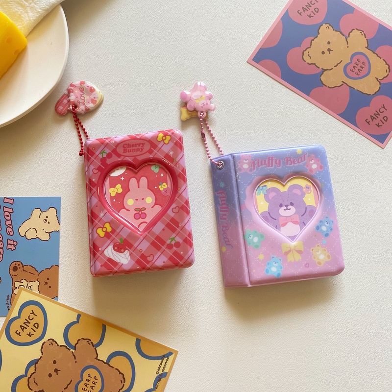 [Ready Stock]Ins Cherry Bear 3 Inch Mini Album Foto 2R Pemegang Kartu dengan 40 Slot Collect Book