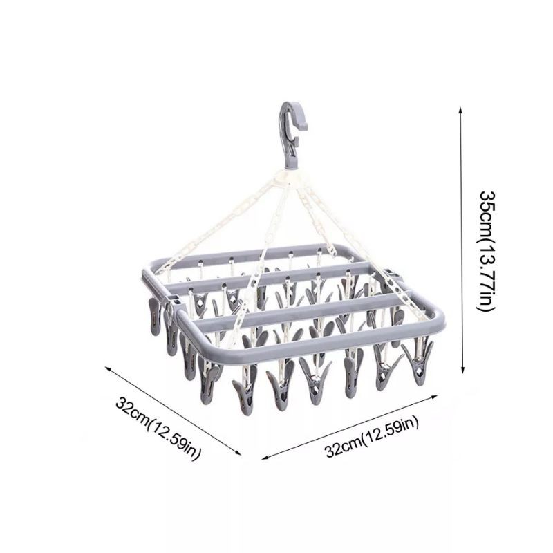 [MURAH] Gantungan Lipat  32 Jepit /gantunGAN JEMURAN ANAK/gantungan Jemuran Baju CD Kaos kaki Pakaian Serbaguna/ Hanger Jepitan Jemur Baju /hanger 32 jepit/Jemuran JEPIT Baju Kaos Kaki Hanger Gantungan Lipat Jemuran Baju 32 Penjepit [PADMA] PADMA