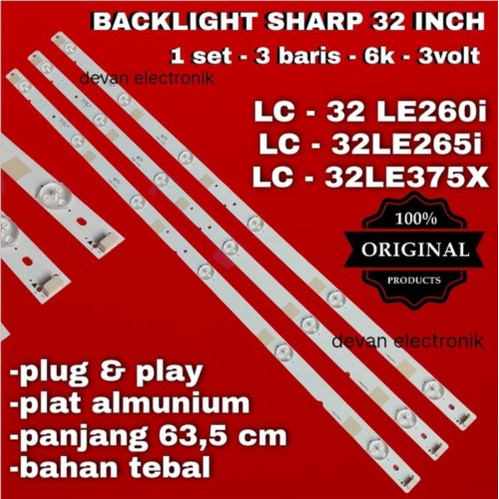 Promo lampu led Backlight tv sharp 32 inch LC-32LE2651 Led backlight sharp LC-32LE2651 led tv backli