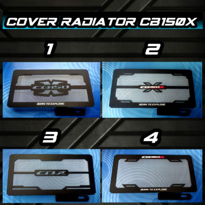 Aksesoris cb150x cover radiator hitam doff