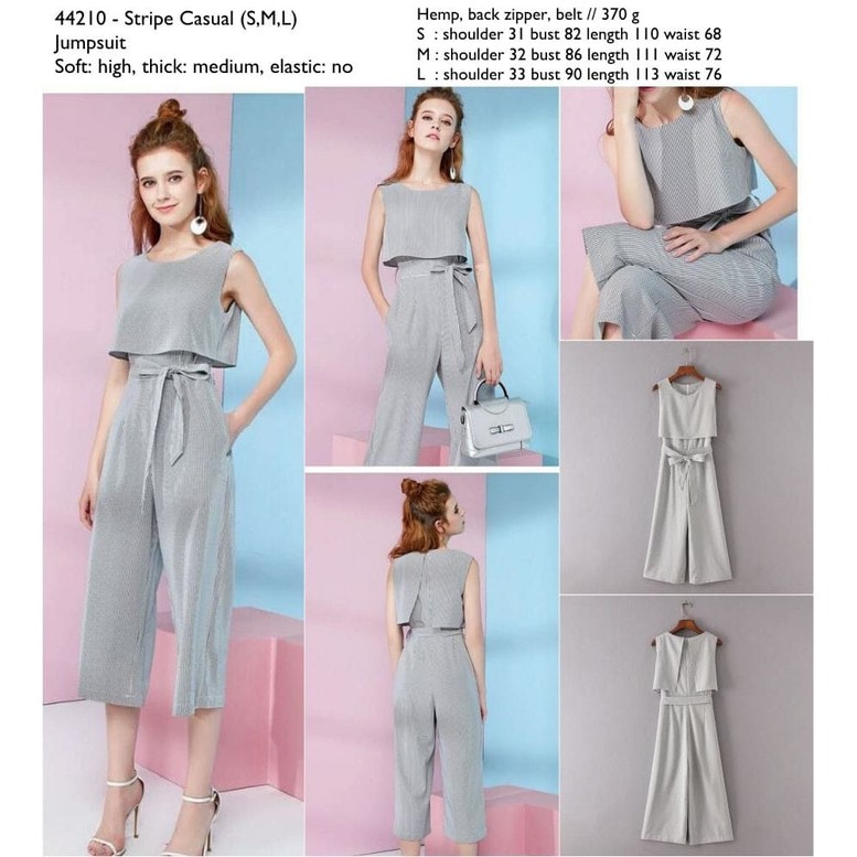 Stripe Casual (S,M,L) - Jumpsuit n42010 import