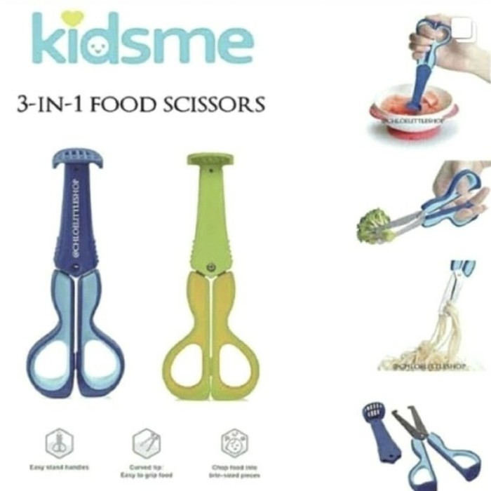 KIDSME 3 in 1 Baby Food Scissors Gunting Makanan Bayi Penghalus Makanan Bayi