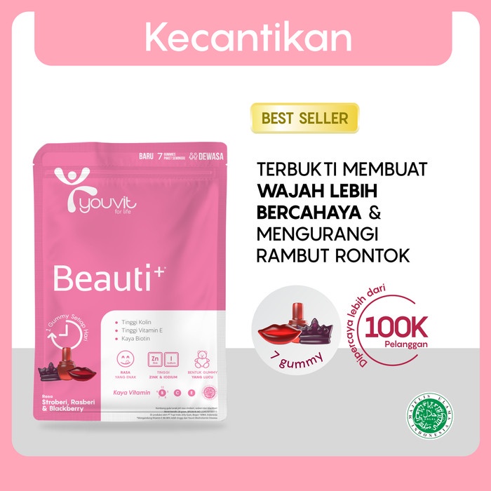 1 Youvit Beauti+ Multivitamin Vit E, C, Zink dan Biotin