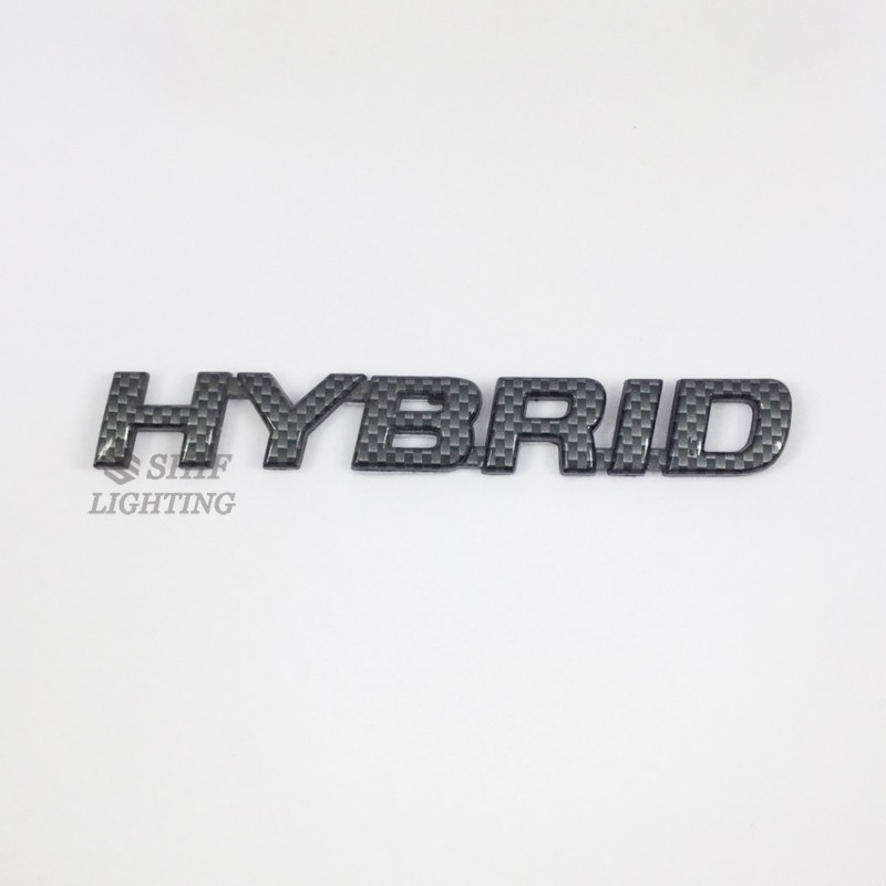 1Pc Stiker Emblem / Badge Logo HYBRID Bahan Karbon Fiber Untuk Samping / Belakang Mobil TOYOTA