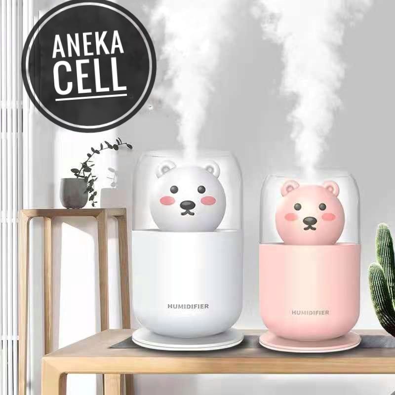 [TAFFWARE] Humidifier Aromatherapy Ultrasonic Pewangi Ruangan Air Diffuser Aroma Terapi Purifier Oil Nano Spray-Bear Pink