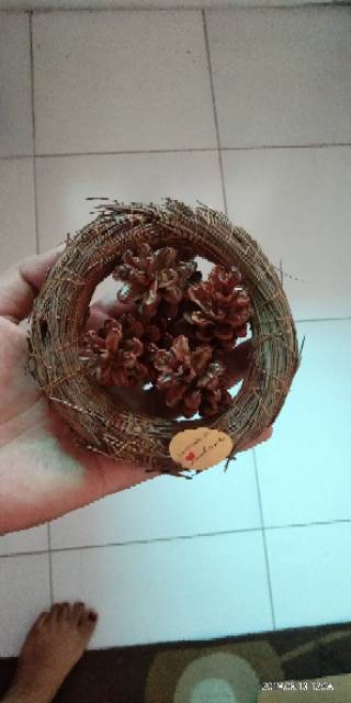 Birdnest Sarang Burung Daun Pinus Dekorasi Rustic mahar cincin 11 cm