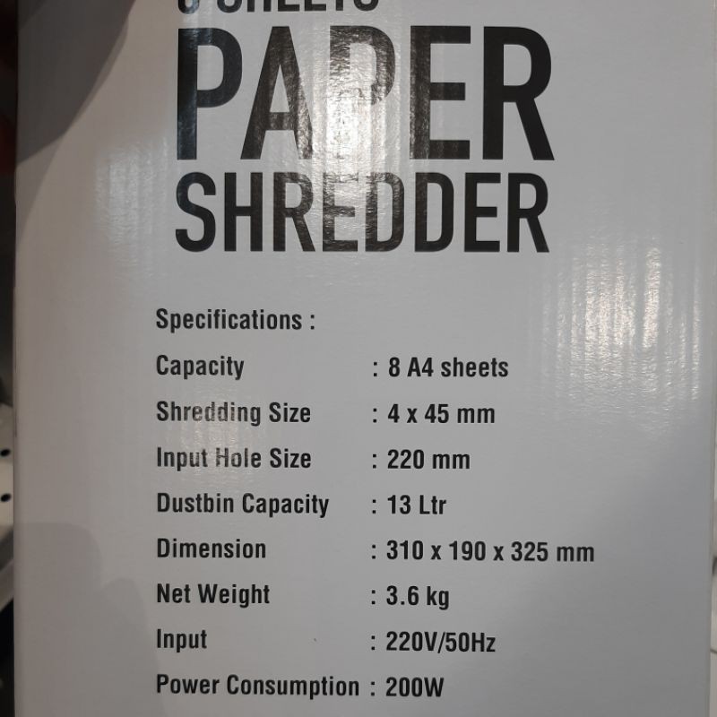 krisbow papper shredder mesin penghancur pemotong kertas cd kartu kredit krisbow S340