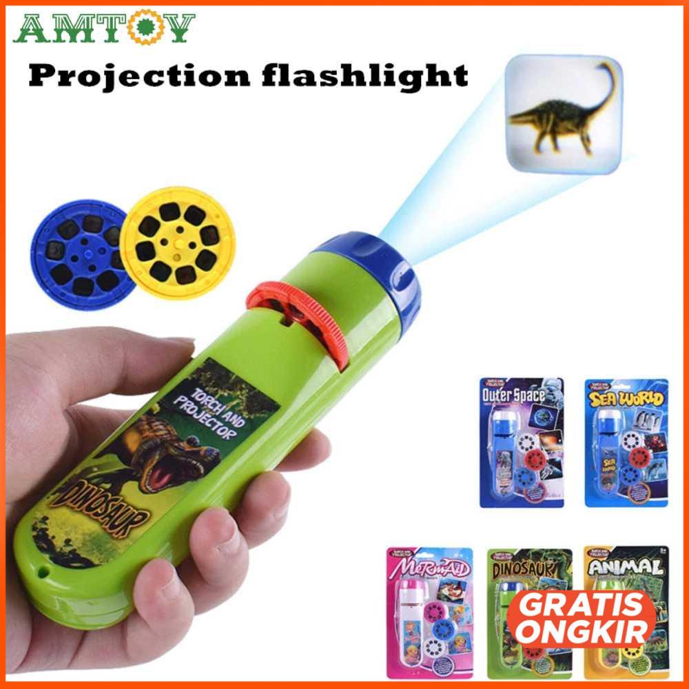 Mainan Anak 4 in 1 Projector Flashlight Animal Series LTC726