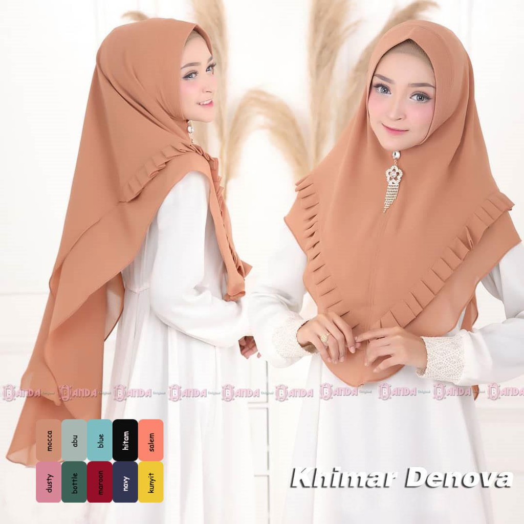 Khimar Hijab Mikha Hijab Motif / Hijab Instan Murah / Pasmina