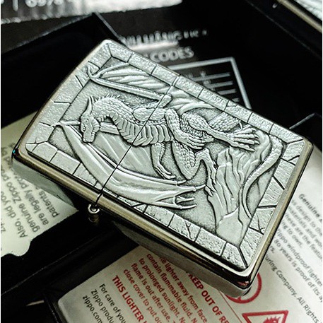 Zippo Original USA 49296 Dragon Emblem - Stok Lengkap - Resmi