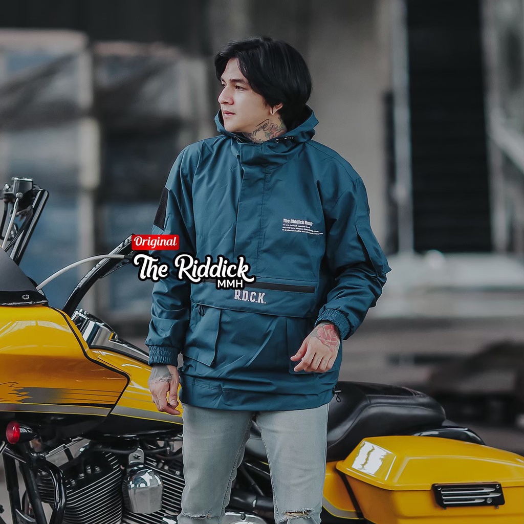 JAKET CAGOULE SIMPLE THE RIDDICK / JAKET TASLAN PRIA ORIGINAL / JAKET PARASUT PRIA TERBARU ANTI AIR WATERPROOF