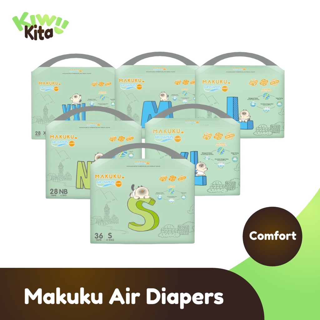 MAKUKU SAP Diapers Comfort+ Pants / Popok bayi Tipis SAP anti gumpal