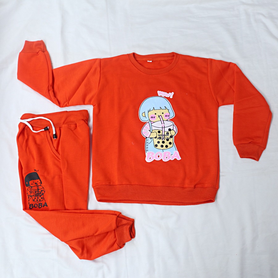 Setelan Sweater Joger Anak Karakter Usia 1 - 5 Tahun Unisex | Baju Stelan Piyama Babyterry | Switer jogger Bebi tery | Stelan Sweater Jogger Anak Perempuan | Stelan Sweater Joger Anak Laki - Laki