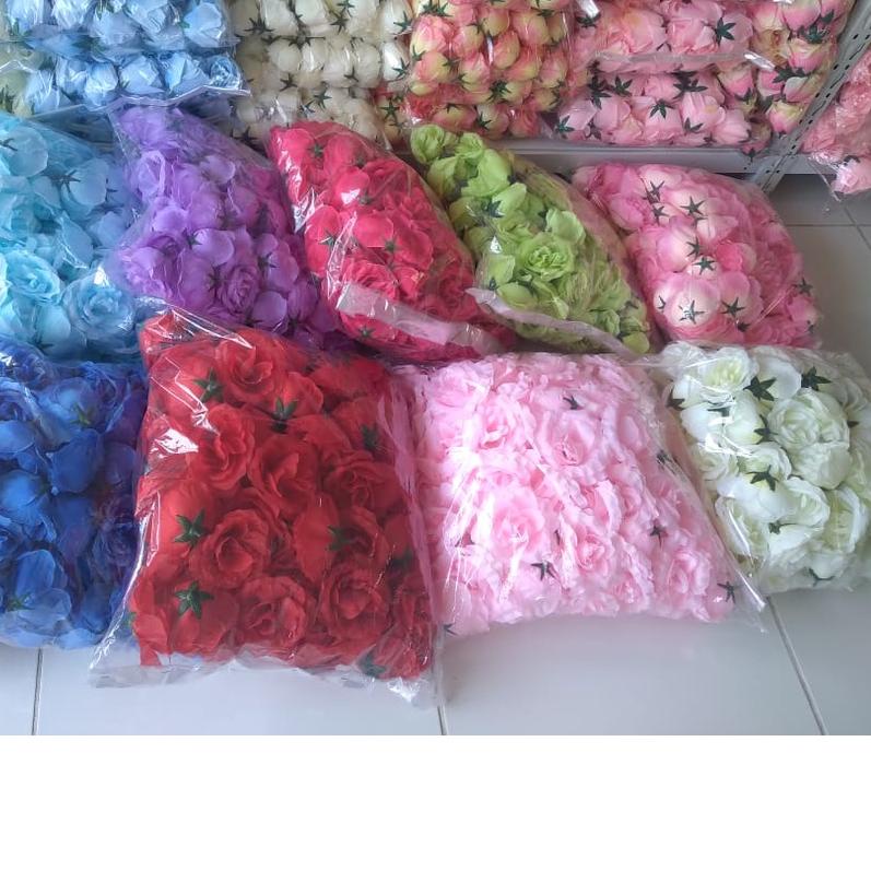 ▲ Bunga mawar artificial type mak isi 100,kepala kuntum mawar tanpa tangkai ☝