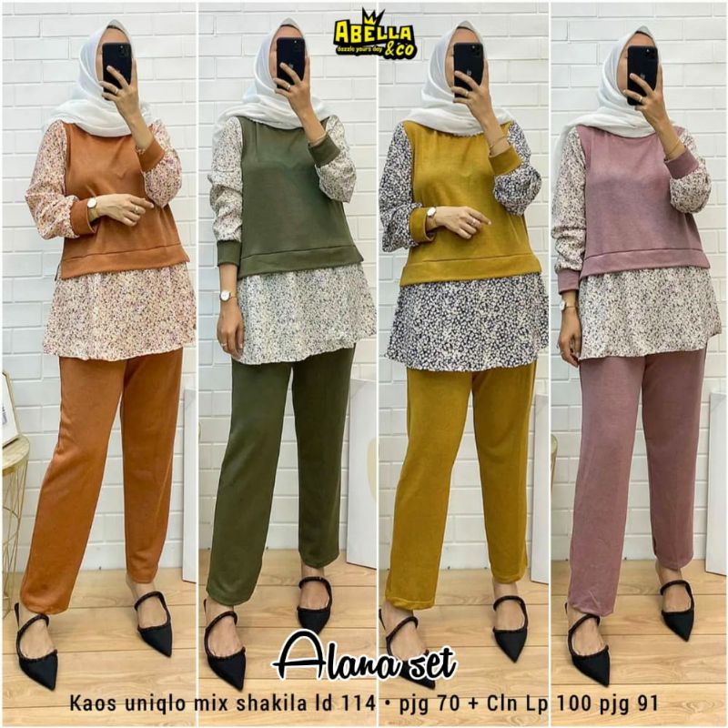 ALANA SET/ONE SET/KAOS UNIQLO MIX SHAKILA/LD 114CM/XL