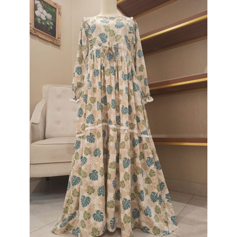 Gamis Homedress Aglea Motif Monstera