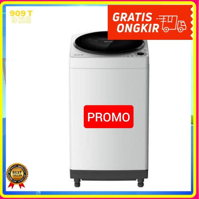 MESIN CUCI 1 TABUNG SHARP TOP LOADING ESM 909 TGG ESM909TGG ESM 909T GG 9 KG 9KG
