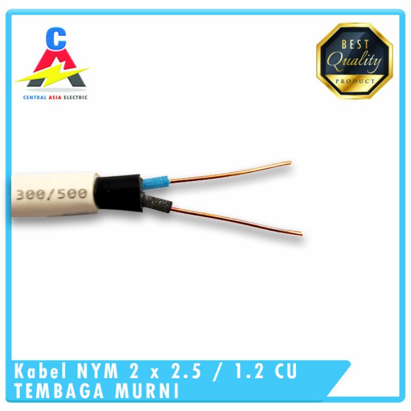 Kabel Listrik NYM 2 x 2.5/1.2 cu (Per Meter) Tembaga Murni