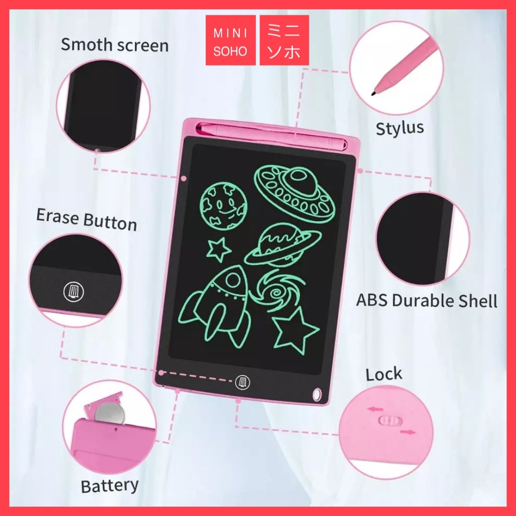 LCD Writing Drawing Tablet 8.5&quot; inch Papan Tulis Gambar Anak Bisnis Kantor Dewasa