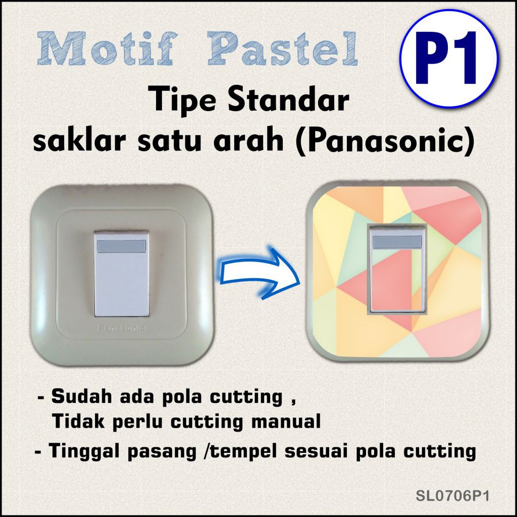 Pastel 06 - Sticker Custom Saklar Dinding / Tombol Lampu  Motif Unik 8cm