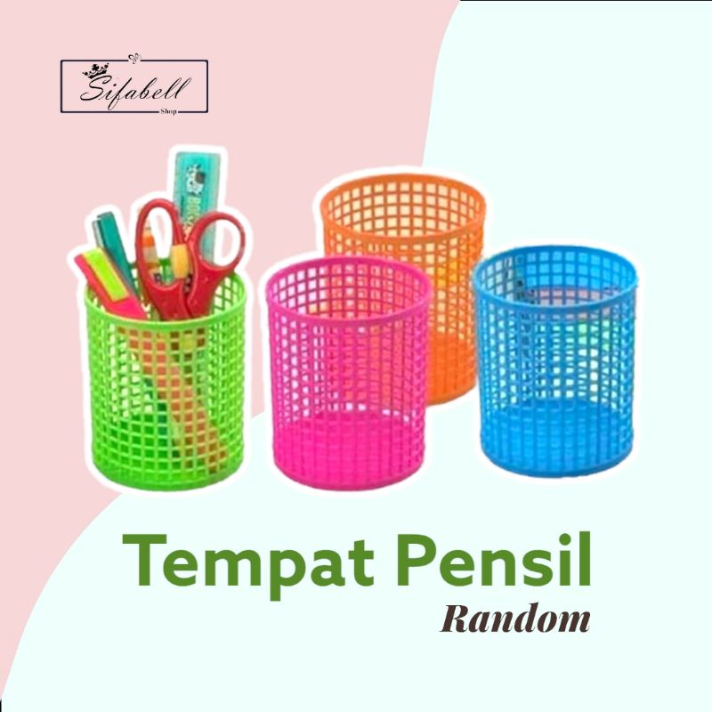 Tempat Pensil Plastik Tempat Pulpen Bulat Vivid Cup Lion Star T-19 Tempat Sendok Tempat Alat Tulis