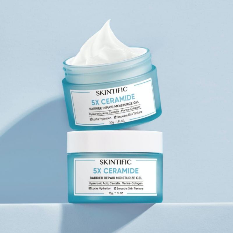 RADYSA - SKINTIFIC Acne Repair Barrier Paket Skincare with 5x Ceramide Moisturizer Cream + Mugwort Mask Anti Acne Mud Mask【BPOM】