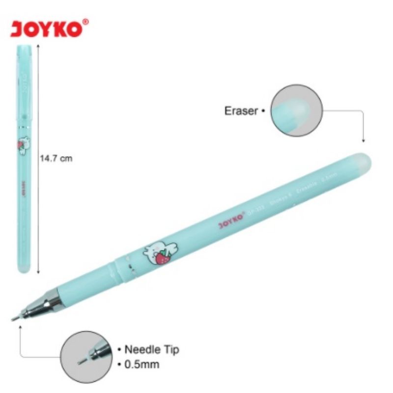 

PULPEN BISA DIHAPUS ERASABLE GEL PEN GP 333 JOYKO SHOKYO 6 GEL 0.5 MM BOLPEN UNIK LUCU WARNA WARNI
