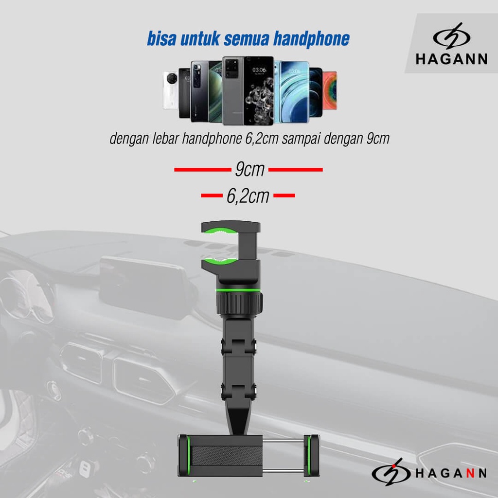 HAGANN CHO-1251 Holder HP Mobil Spion Tengah | Car Phone Stand Jepit | Tempat HP Di Mobil – Garansi 1 Tahun