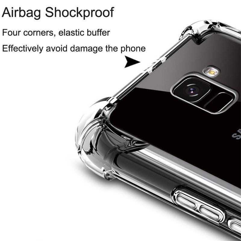 Case Hybrid Armor Shockproof Bahan TPU Kristal Bening untuk Samsung Galaxy modles S8 S9 Note 8