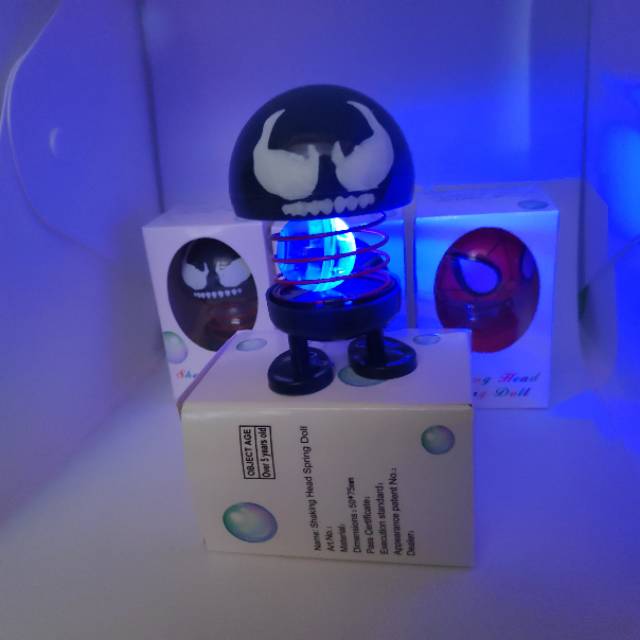 Spring doll LED #avengers head spring doll #kepala bergoyang #smilling face