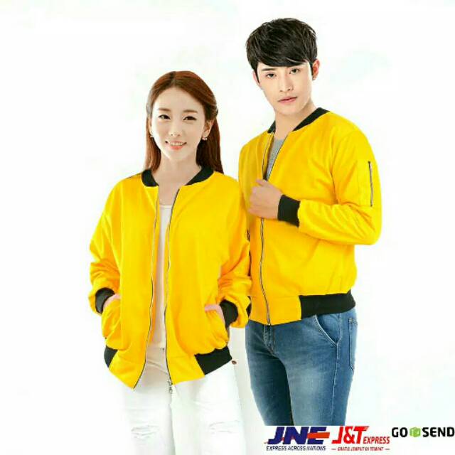 JAKET BOMBER KUNING SIZE M-XXL (PRIA & WANITA)