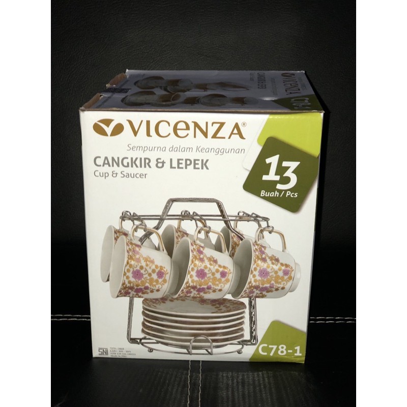 Cangkir set vicenza 13 pcs / cangkir set corak
