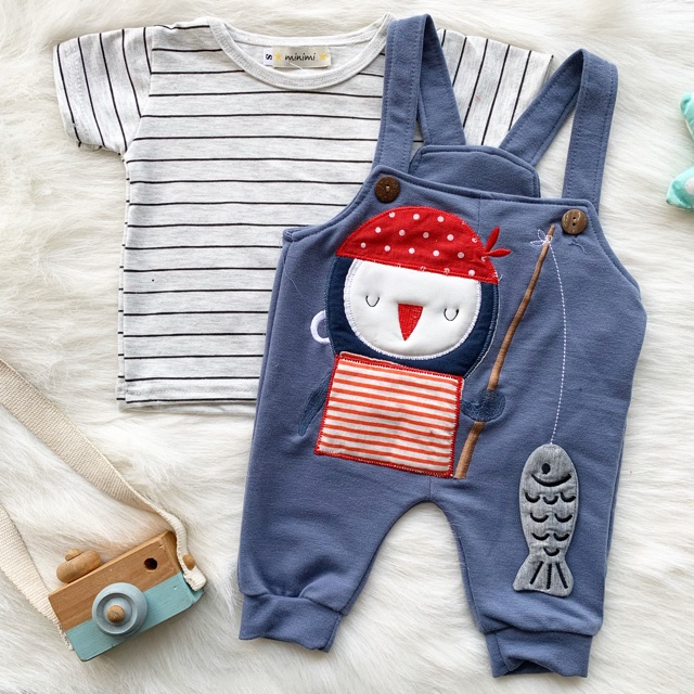 renkidswear baju kodok SNI anak laki laki baju pergi baby balita penguin overall