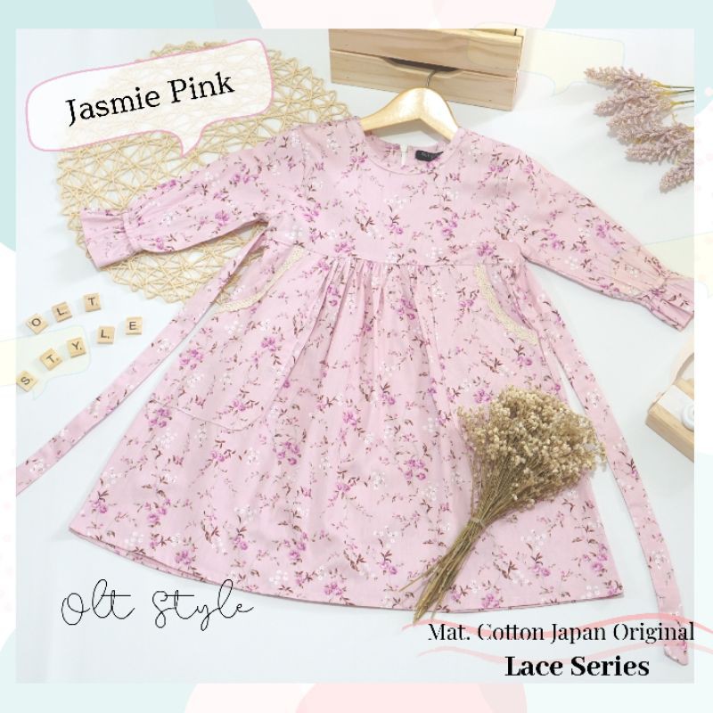 Gamis katun jepang anak renda 1-11 tahun / gamis anak muslim / baju anak